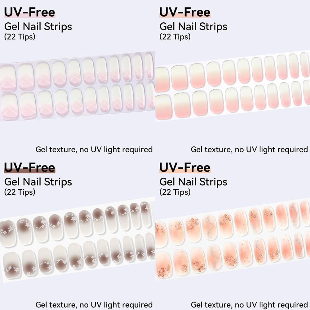 Nail Art Ombre Pink - Stiker Kuku Gel UV FREE 22