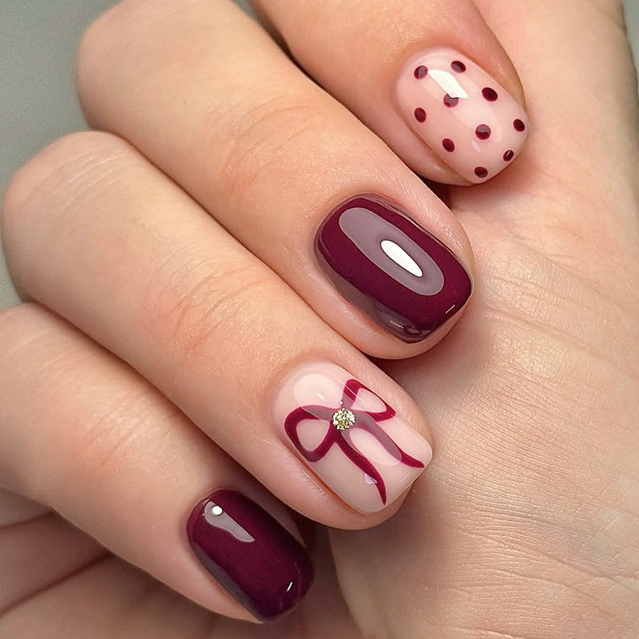 Nail Art Aesthetic - Kuku Palsu Pendek Persegi Tekan &