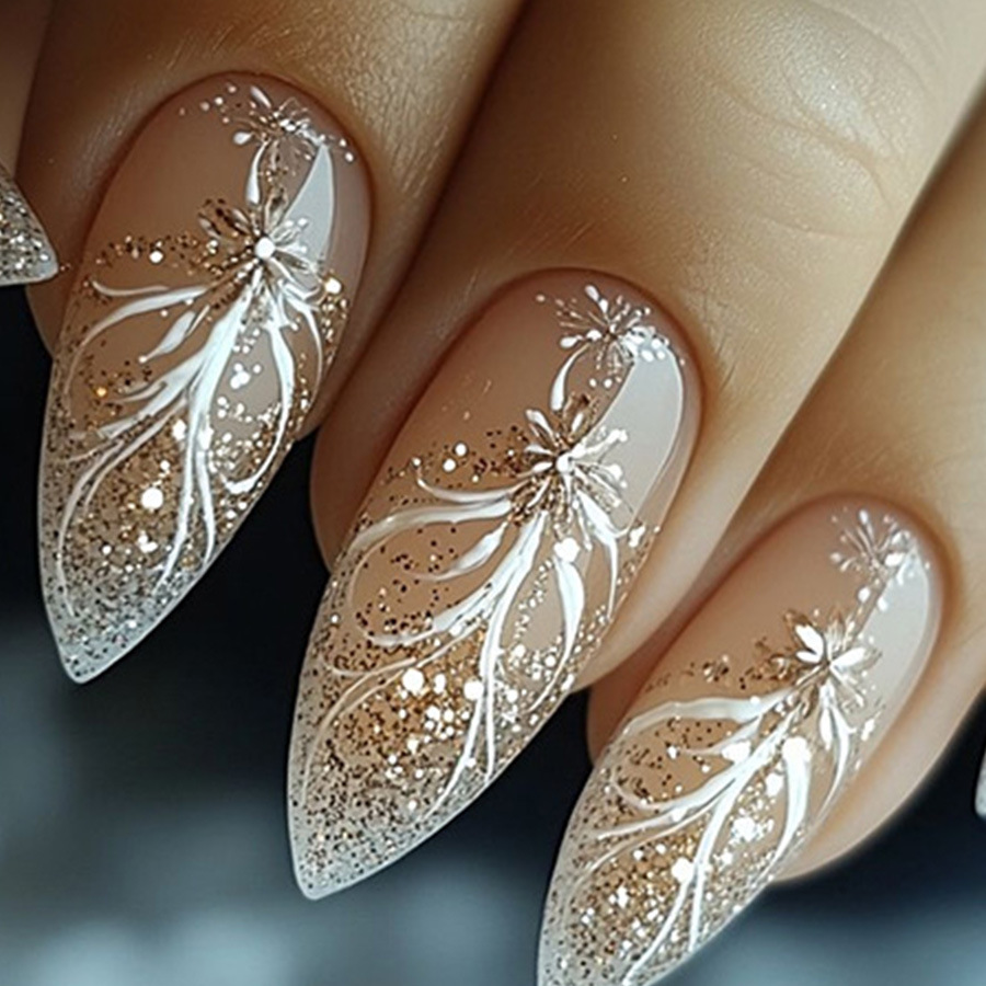 Nail Art Aesthetic - 24 Buah/Set Kuku Palsu Pendek Sedang