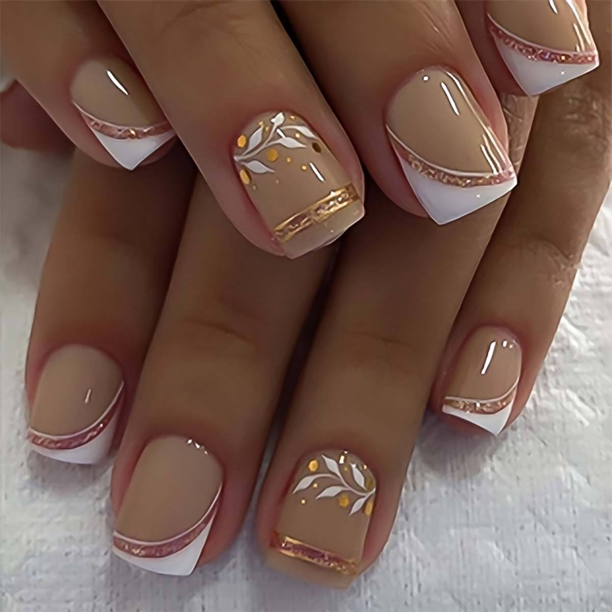 Nail Art Aesthetic - Kuku palsu pendek sedang untuk wanita,