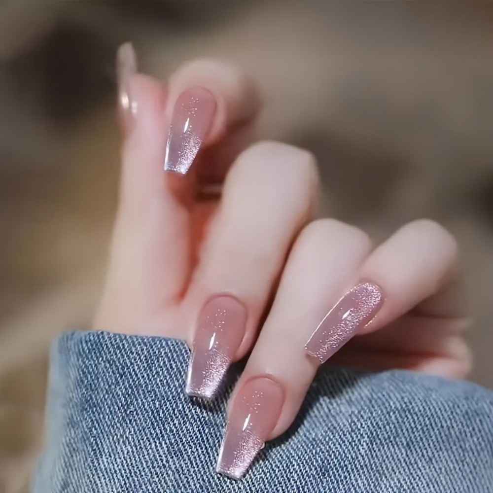 Nail Art Aesthetic - 24pcs Kuku Palsu Bentuk Ballet Panjang