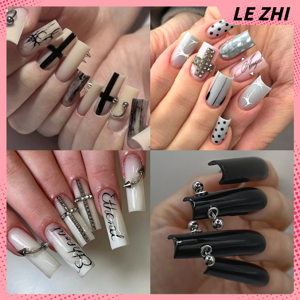 Nail Art Gothic - Y2K Spice Girls 10Pcs Kuku Palsu