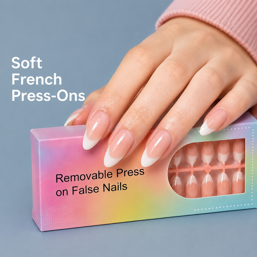 Nail Art Ombre Pink - 150Pcs Kuku Palsu Trendy French Ombre