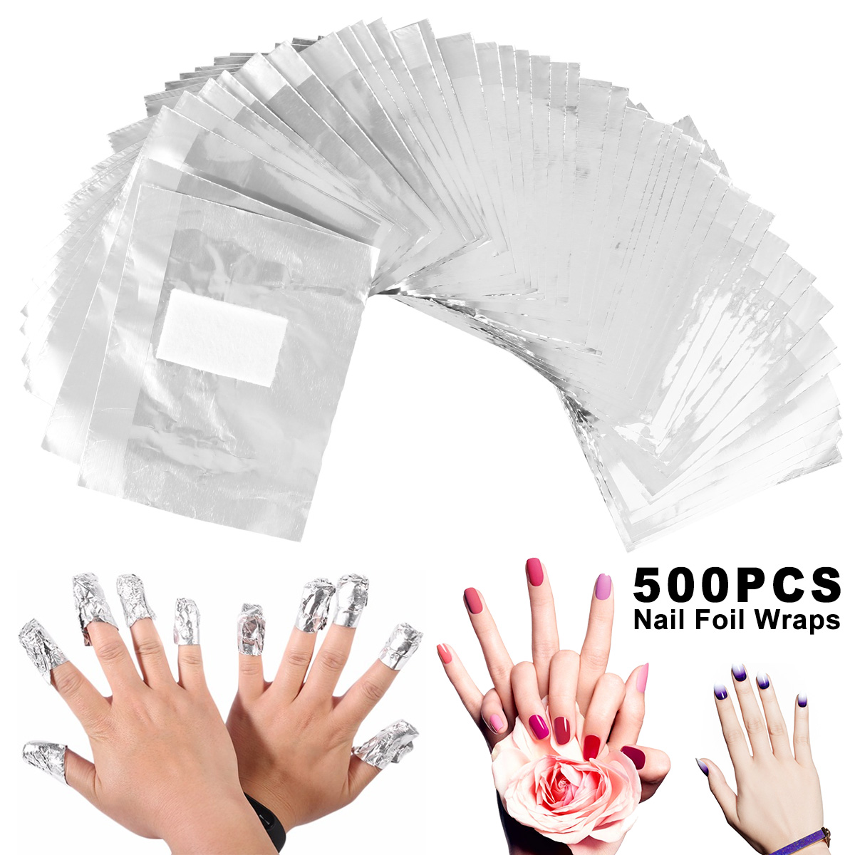 Nail Art Ideas - 500/1000Pcs Tisu Penghapus Kutek Gel Aluminium