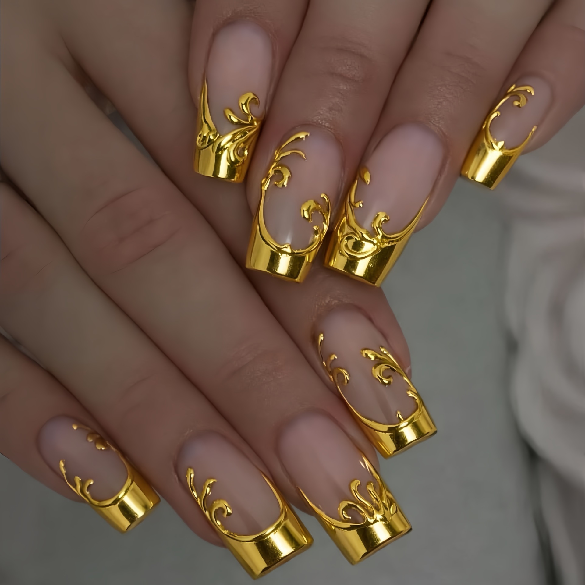 Nail Art Aesthetic - Kuku Palsu Panjang Sedang untuk Wanita