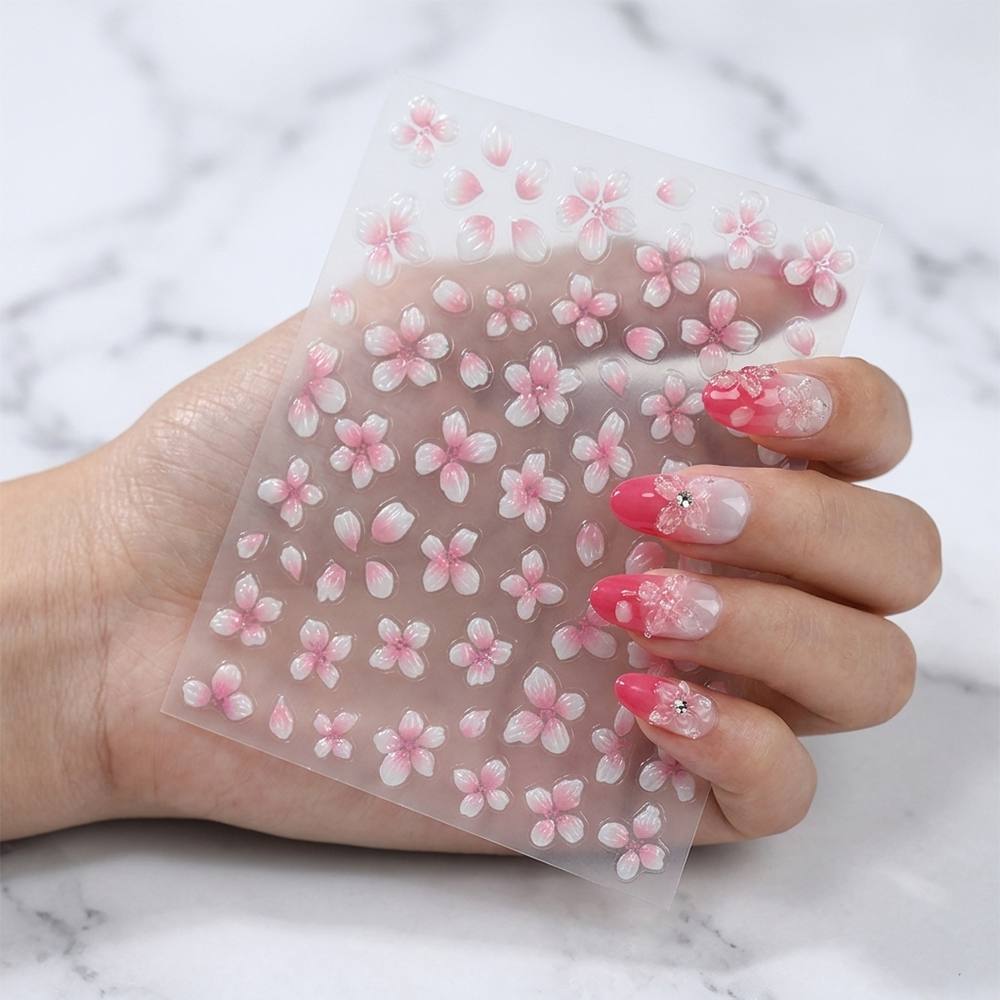 1 Buah Stiker Seni Kuku Desain - Nail Art Ombre Pink ulasan dan harga