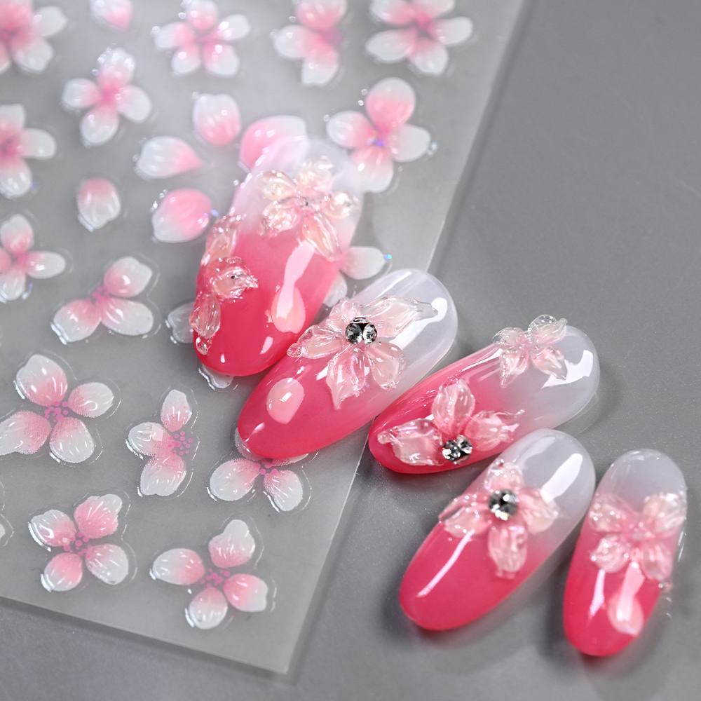 1 Buah Stiker Seni Kuku Desain - Nail Art Ombre Pink ulasan dan harga