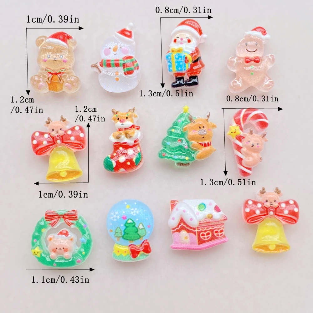 50 buah Resin kartun Mini Nata - Nail Art Xmas ulasan dan harga