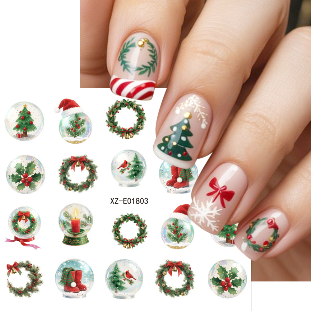 30pcs/set Stiker Seni Kuku Nat - Nail Art Xmas Design ulasan dan harga