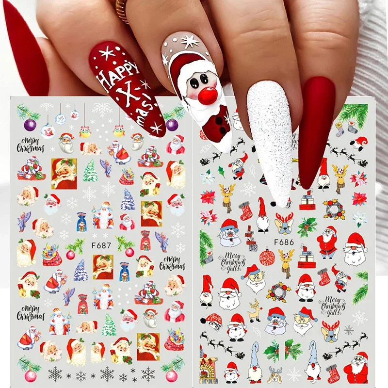 Stiker kuku Natal dekorasi man - Nail Art Xmas Design ulasan dan harga
