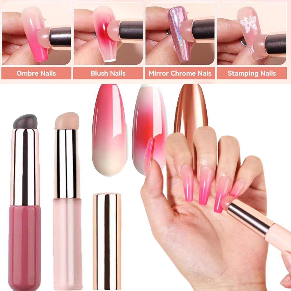1 Buah Kuas Kuku Silikon Merah - Nail Art Ombre Pink ulasan dan harga