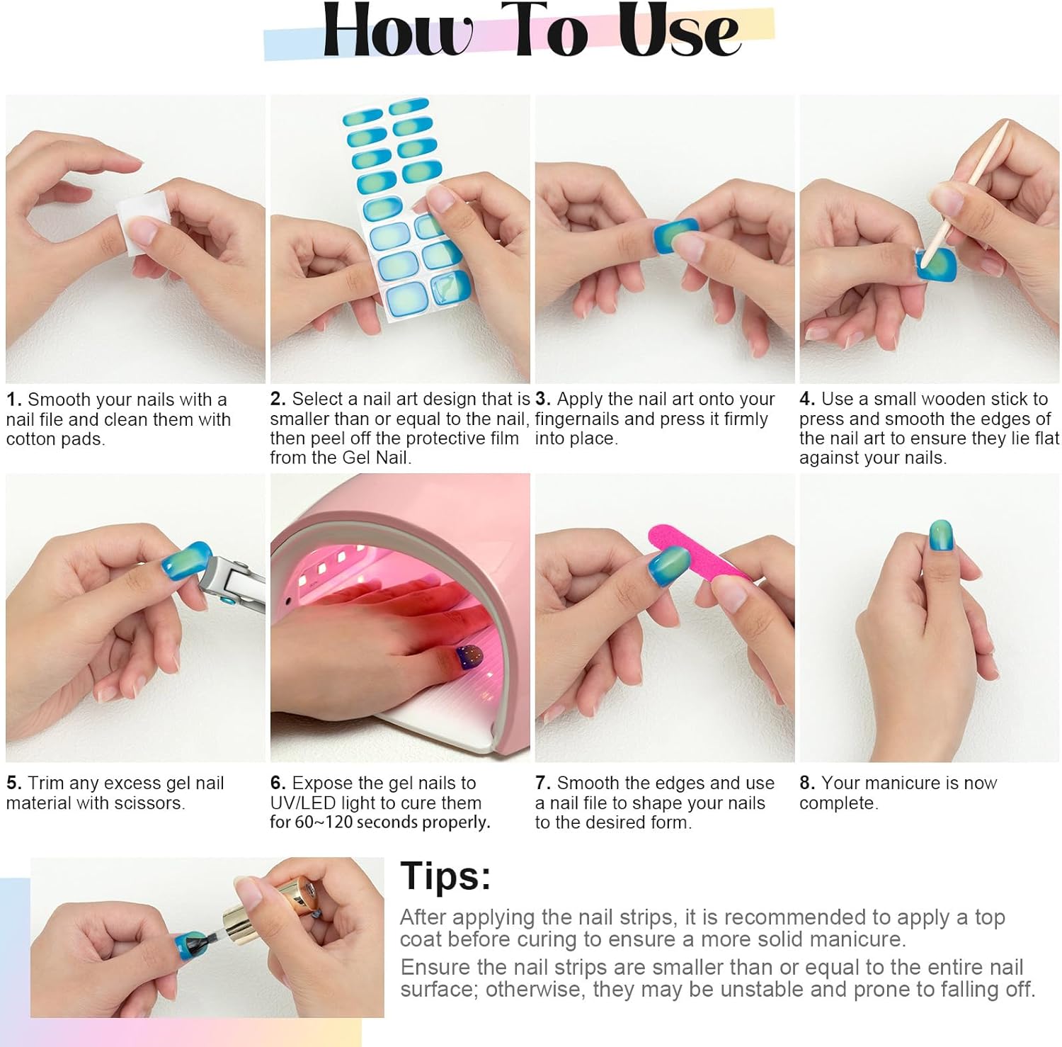 20/22Tips Stiker Kuku Gel Semi - Nail Art Xmas Design ulasan dan harga