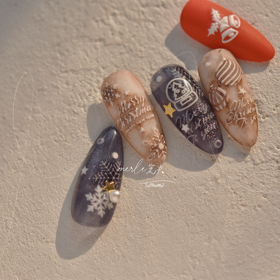 Stiker decal ukiran manikur pu - Nail Art Xmas ulasan dan harga