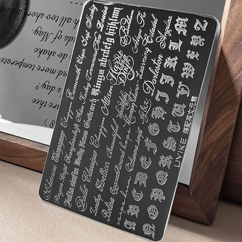 Plat Stamping Seni Kuku Huruf  - Nail Art Gothic ulasan dan harga