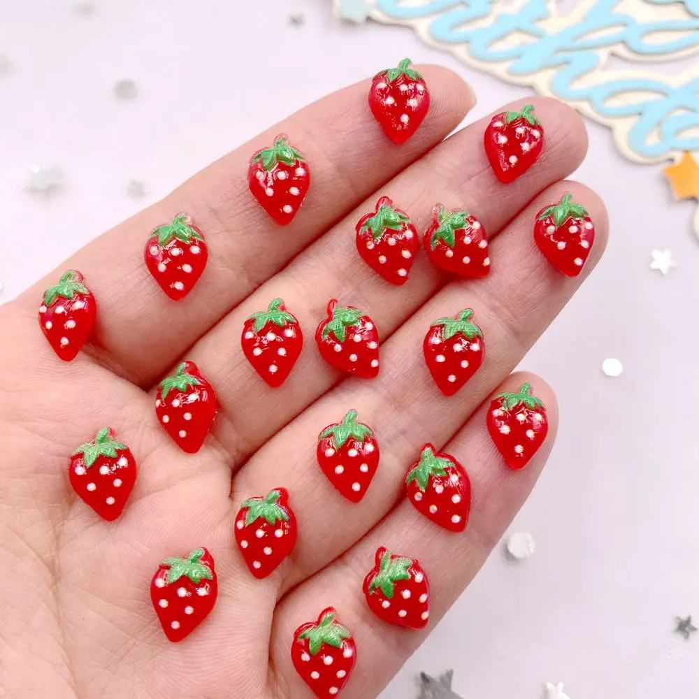 60 Buah Patung Stroberi Merah  - Nail Art Xmas ulasan dan harga