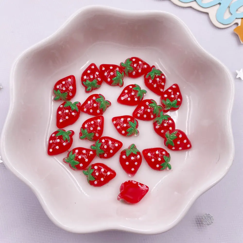 60 Buah Patung Stroberi Merah  - Nail Art Xmas ulasan dan harga