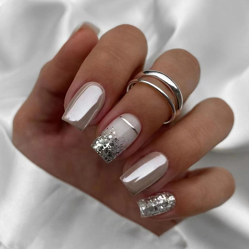 Kuku palsu pendek persegi untu - Nail Art Aesthetic ulasan dan harga