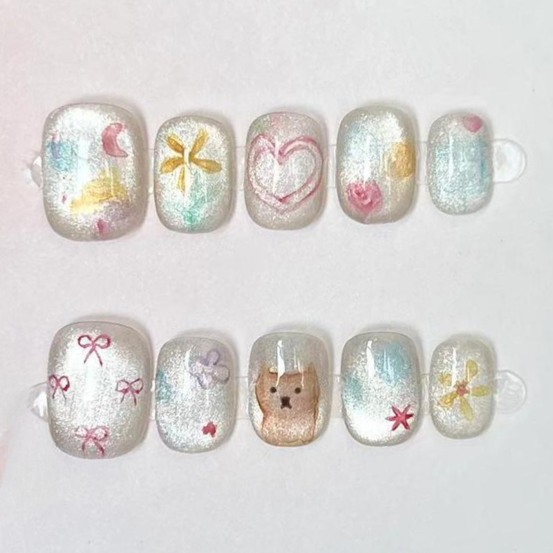 10 Buah Kuku Palsu Buatan Tang - Nail Art Aesthetic ulasan dan harga