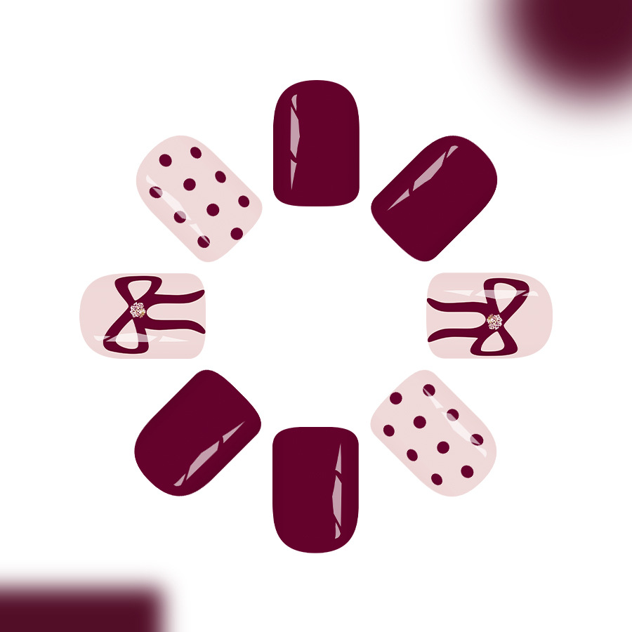 Kuku Palsu Pendek Persegi Teka - Nail Art Aesthetic ulasan dan harga