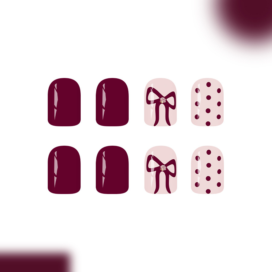 Kuku Palsu Pendek Persegi Teka - Nail Art Aesthetic ulasan dan harga