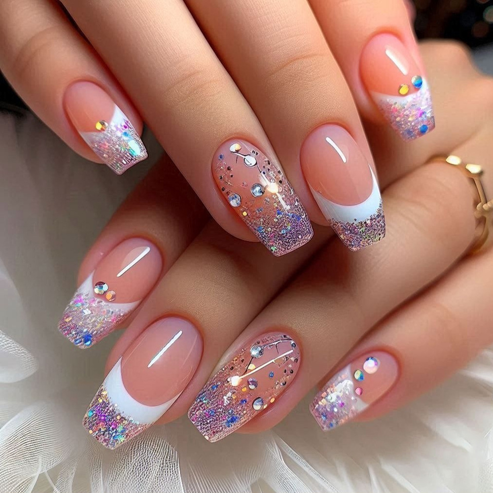 24 Buah/Set Kuku Palsu Pendek  - Nail Art Aesthetic ulasan dan harga