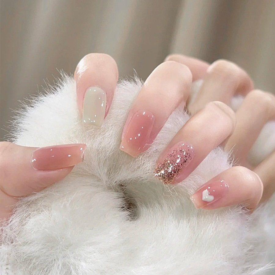 24 Buah/Set Kuku Palsu Pendek  - Nail Art Aesthetic ulasan dan harga