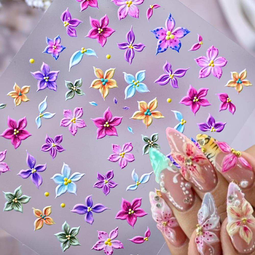 1 Buah Stiker Seni Kuku Bunga  - Nail Art Ombre Pink ulasan dan harga