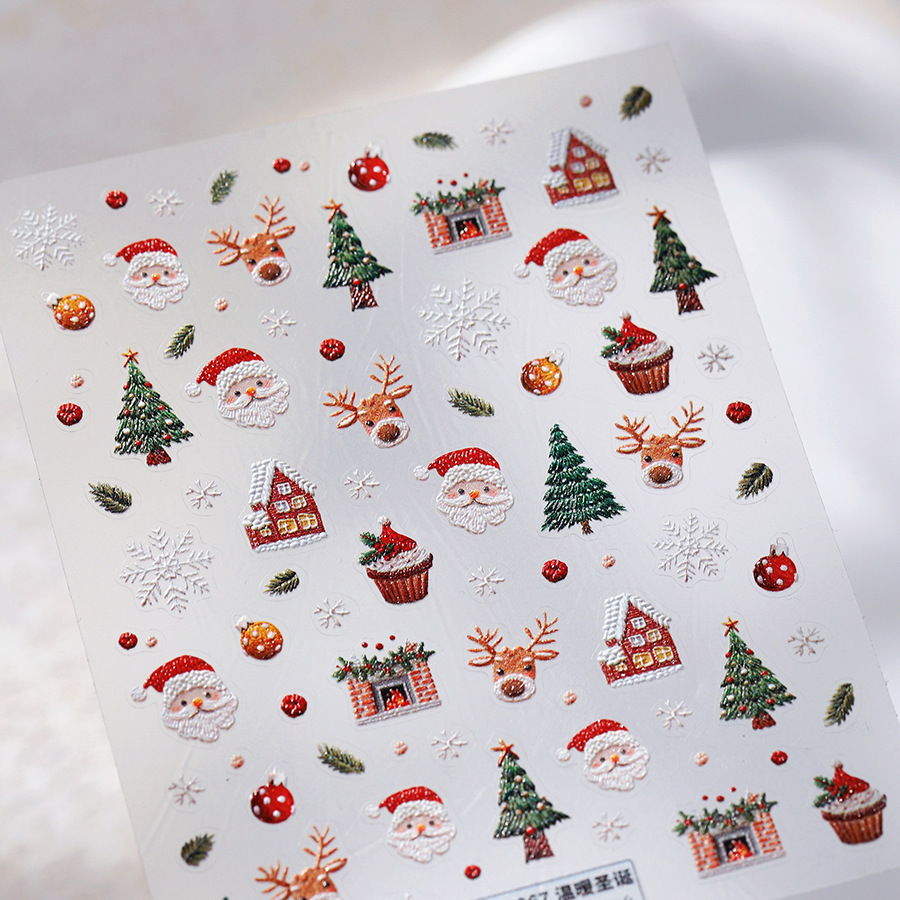 Stiker Kuku Beruang Natal & Ro - Nail Art Xmas Design ulasan dan harga