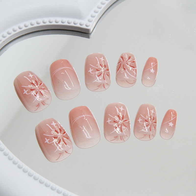 Kuku Palsu Pendek Warna Pink,  - Nail Art Ombre Pink ulasan dan harga