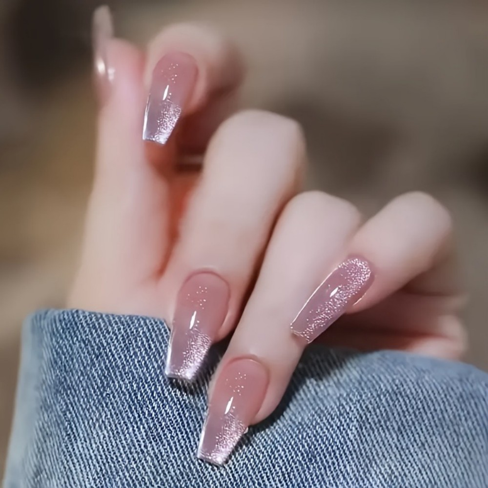 24pcs Kuku Palsu Bentuk Ballet - Nail Art Aesthetic ulasan dan harga