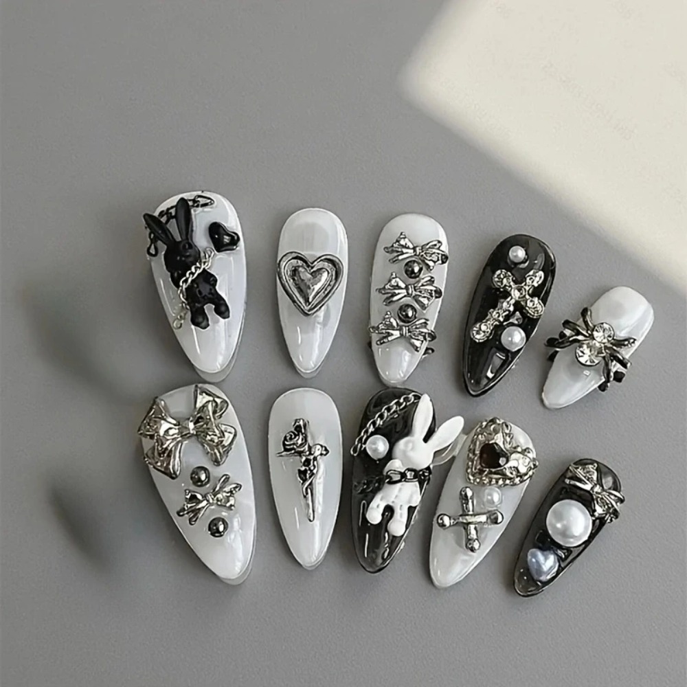 BARU 10 buah seni kuku hitam p - Nail Art Gothic ulasan dan harga