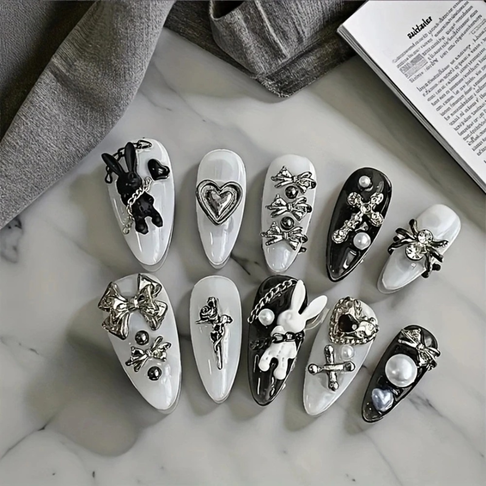 BARU 10 buah seni kuku hitam p - Nail Art Gothic ulasan dan harga