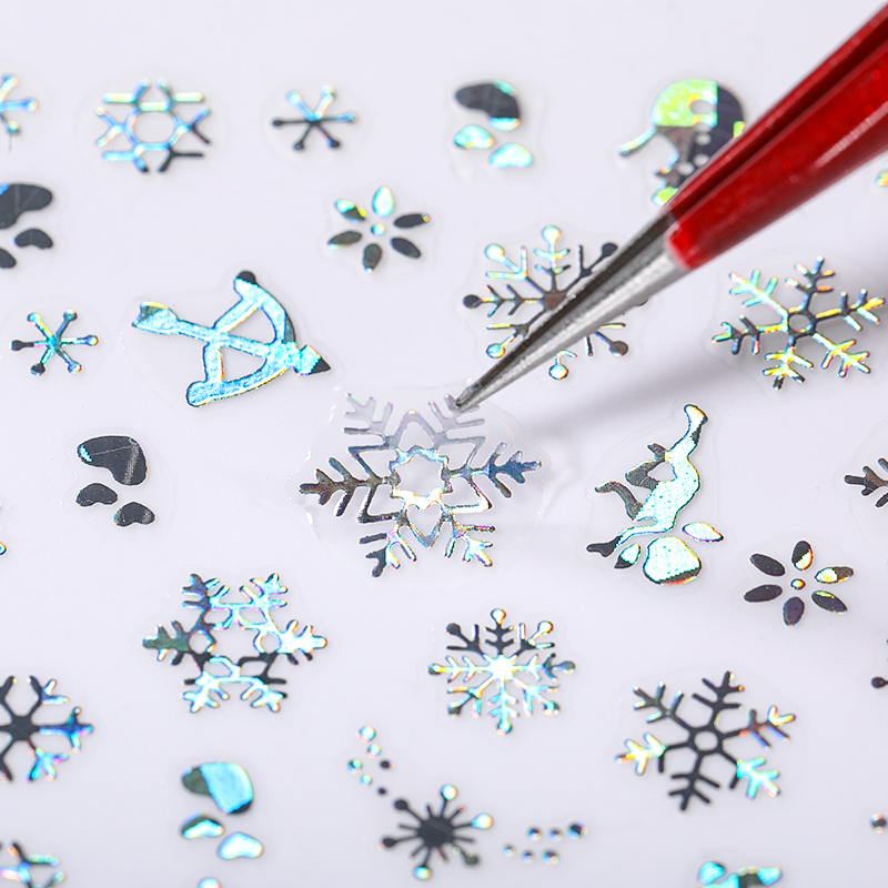 Holografis Kepingan Salju Pera - Nail Art Xmas Design ulasan dan harga