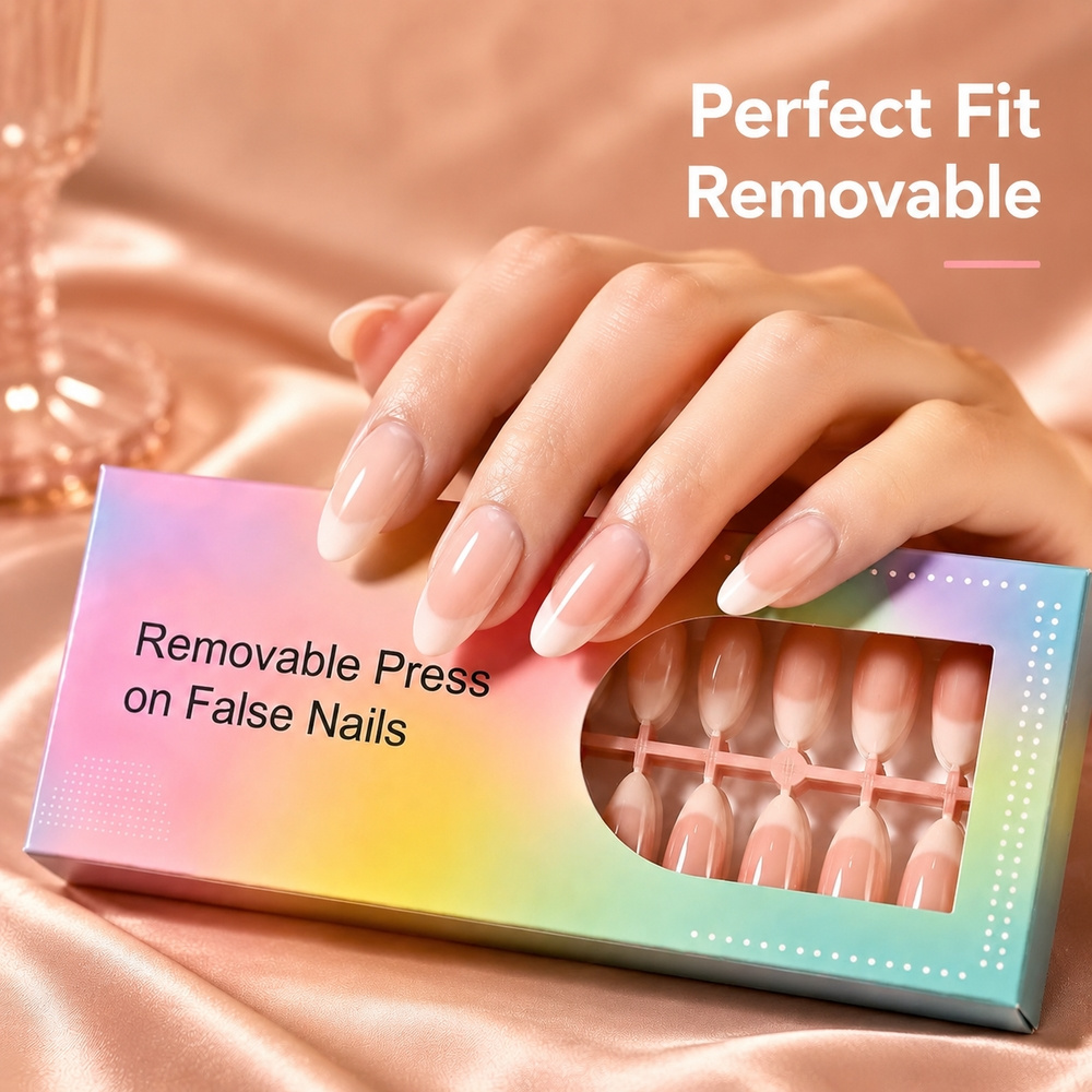 150Pcs Kuku Palsu Trendy Frenc - Nail Art Ombre Pink ulasan dan harga