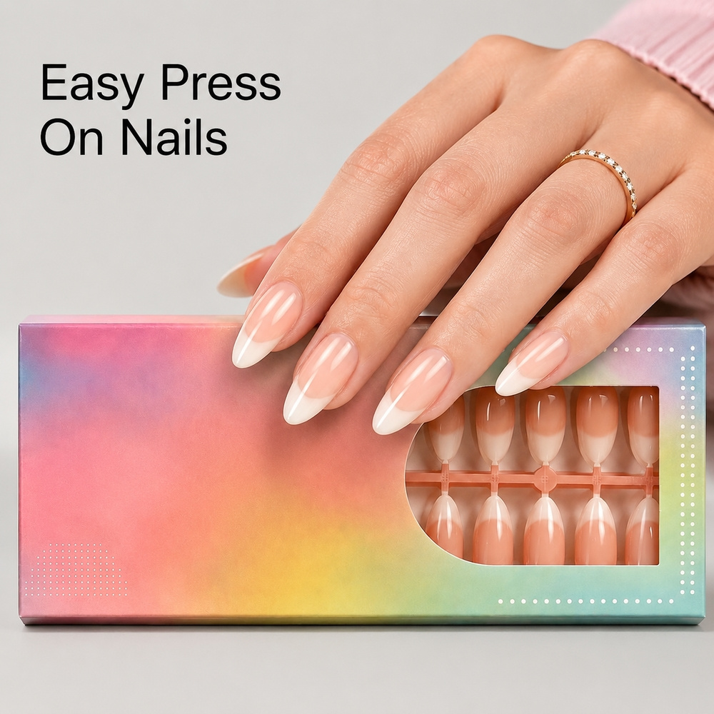 150Pcs Kuku Palsu Trendy Frenc - Nail Art Ombre Pink ulasan dan harga