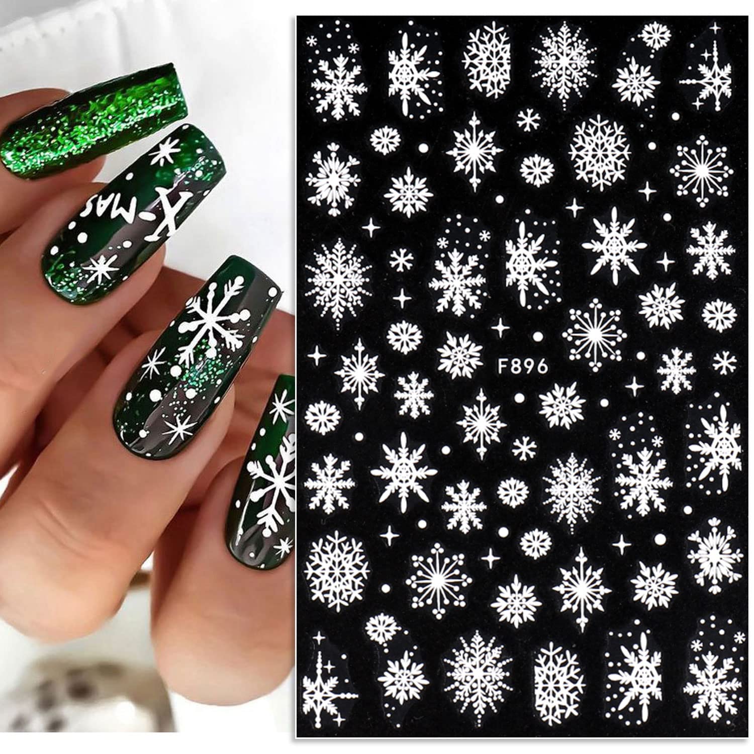Stiker seni kuku kepingan salj - Nail Art Xmas Design ulasan dan harga