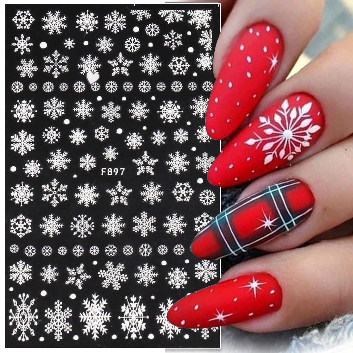 Stiker seni kuku kepingan salj - Nail Art Xmas Design ulasan dan harga