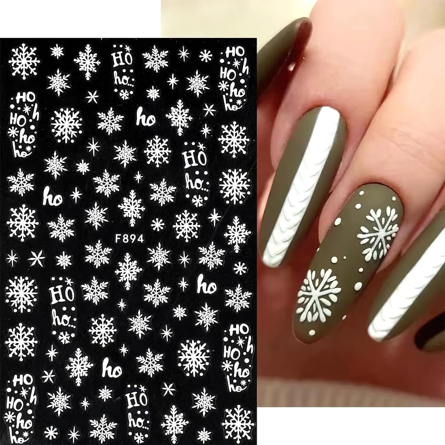 Stiker seni kuku kepingan salj - Nail Art Xmas Design ulasan dan harga