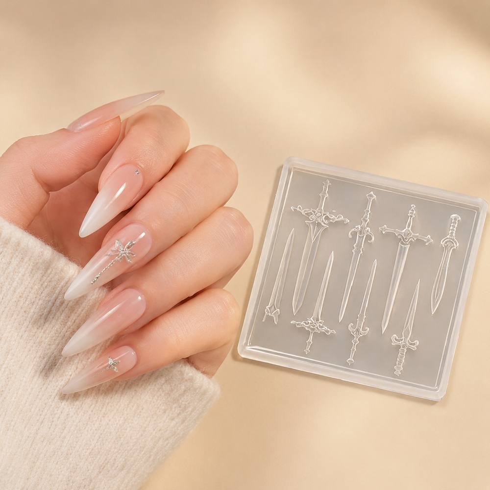 1 Buah Cetakan Kuku Pedang Min - Nail Art Gothic ulasan dan harga