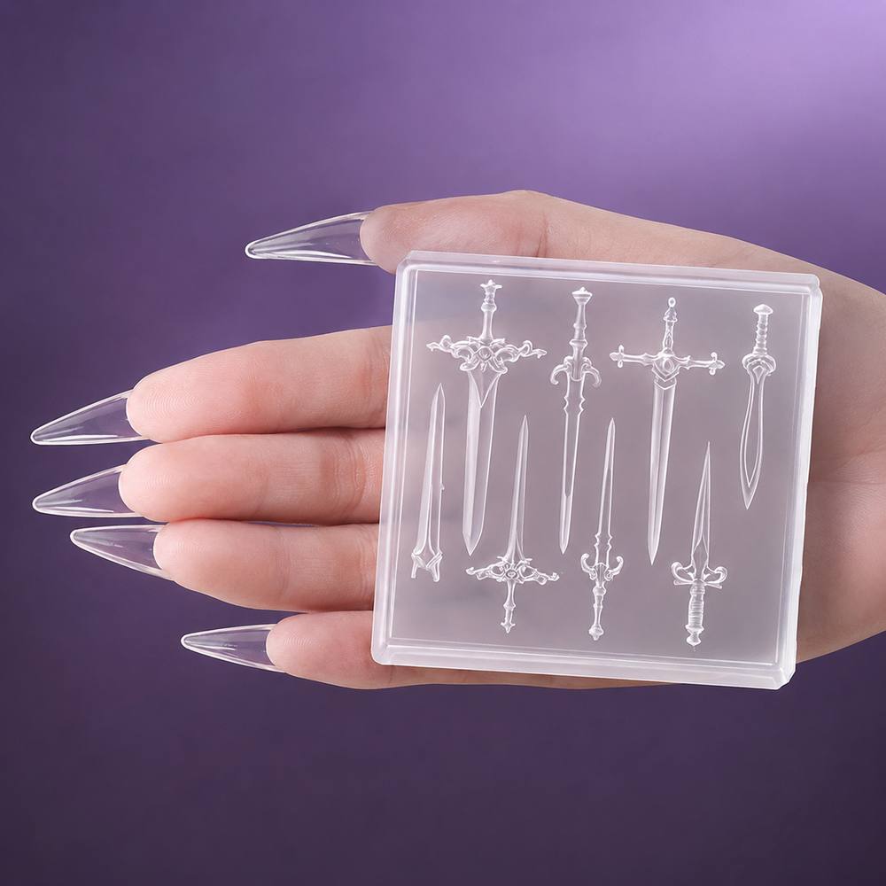 1 Buah Cetakan Kuku Pedang Min - Nail Art Gothic ulasan dan harga