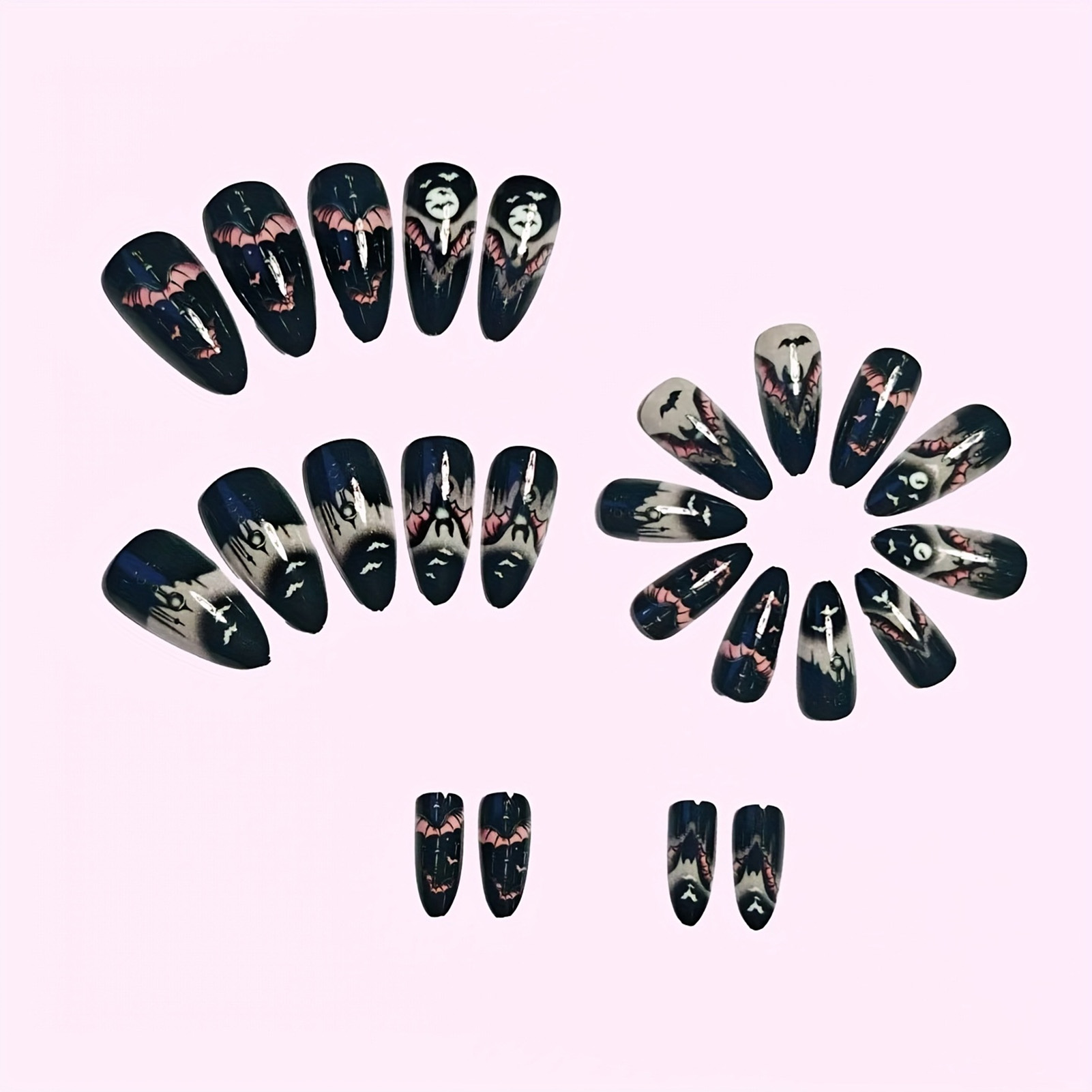 24Pcs Kuku Palsu Halloween Hit - Nail Art Aesthetic ulasan dan harga
