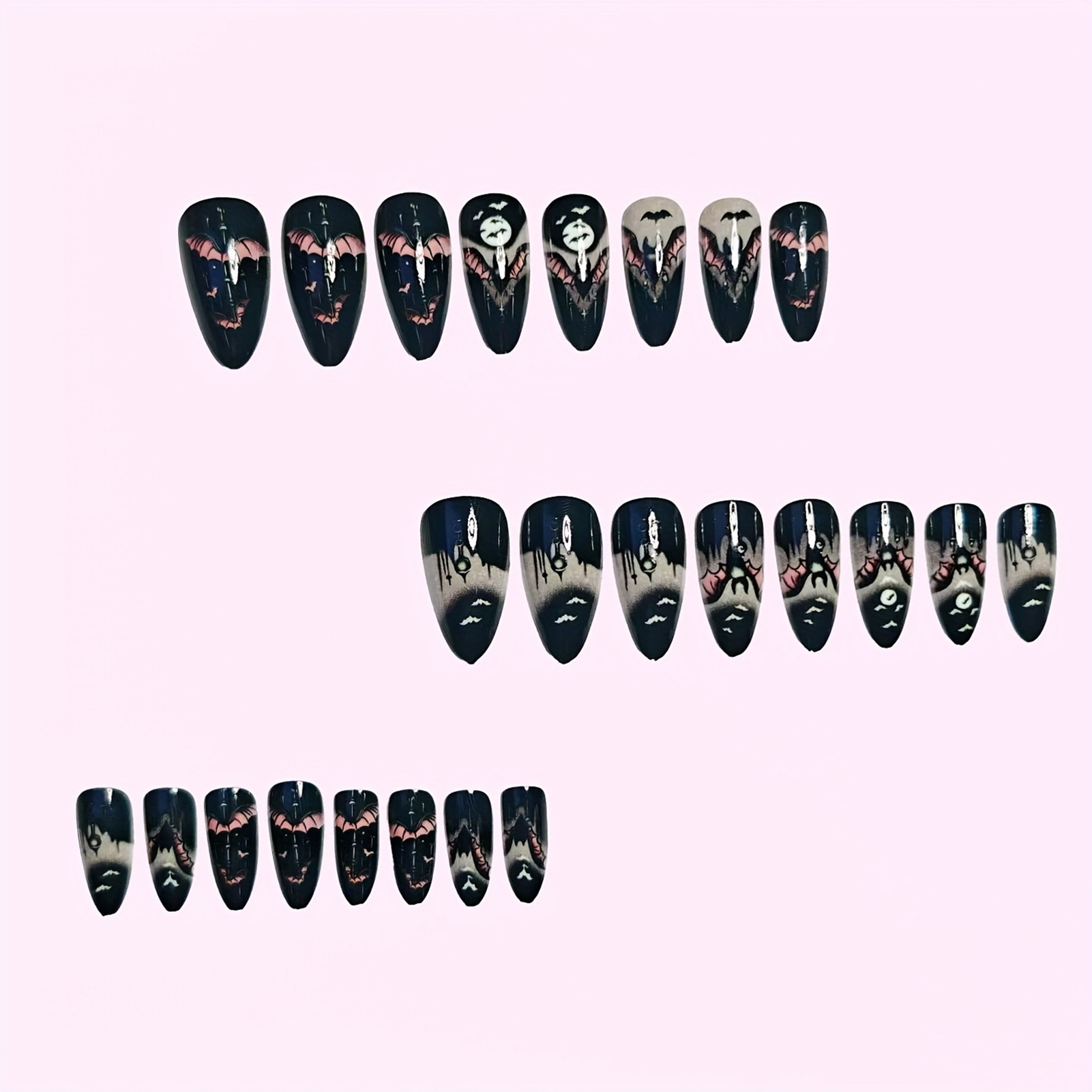 24Pcs Kuku Palsu Halloween Hit - Nail Art Aesthetic ulasan dan harga
