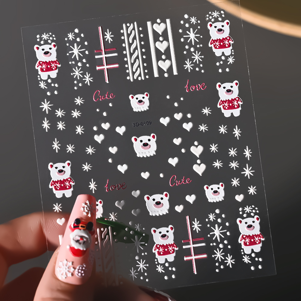 1 Lembar Stiker Seni Kuku Nata - Nail Art Xmas Design ulasan dan harga