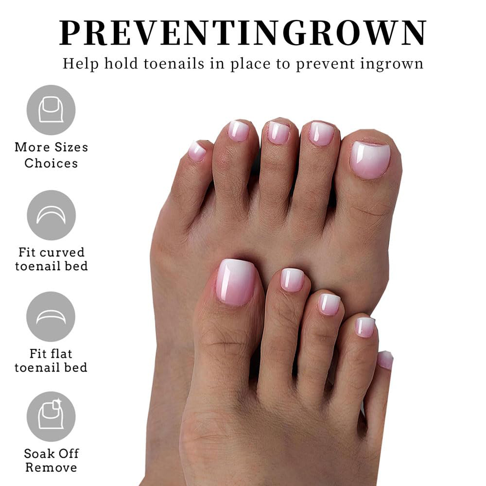 120 pcs Tip Kuku Kaki Ombre Pi - Nail Art Ombre Pink ulasan dan harga