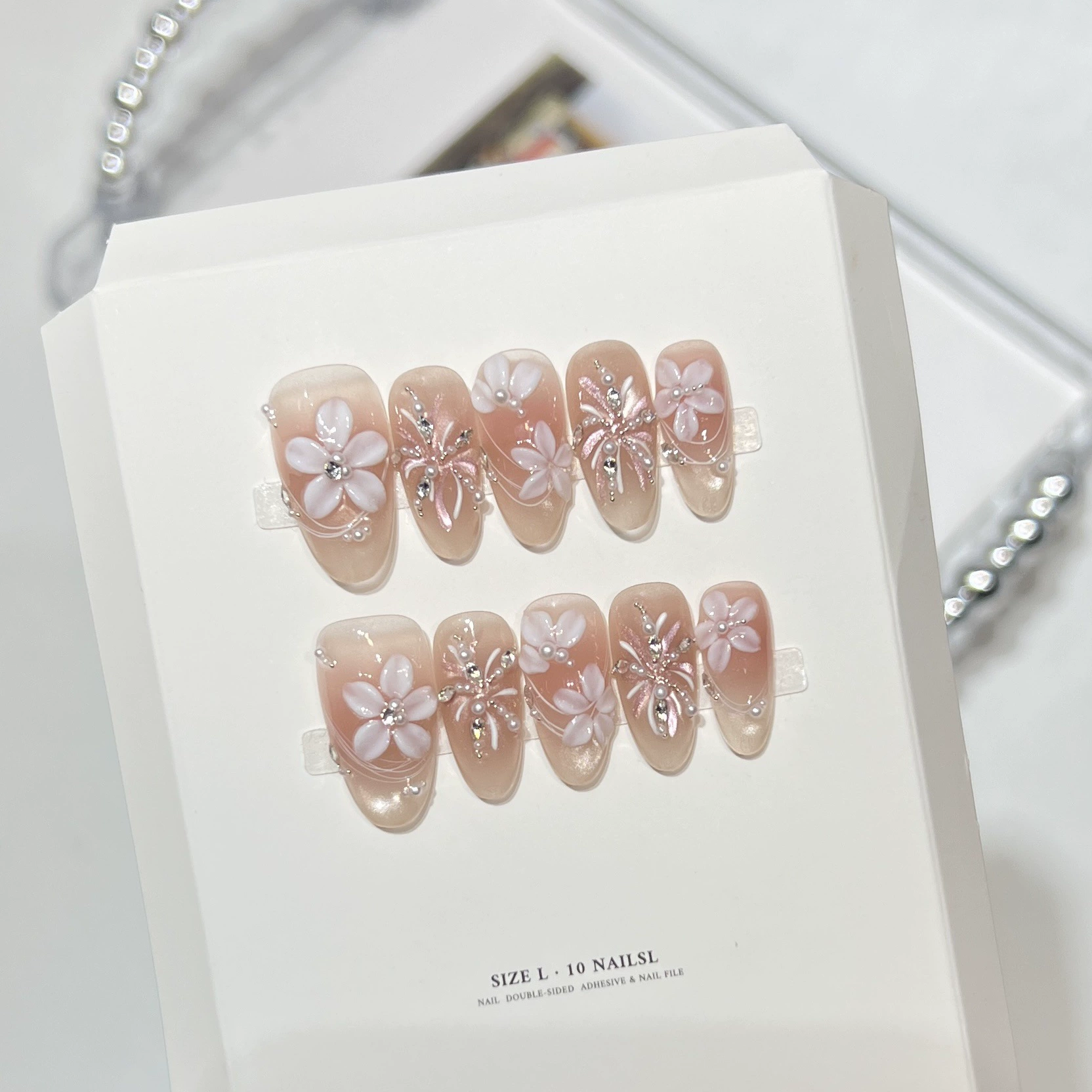 10Pcs Kuku Palsu Warna Nude Su - Nail Art Aesthetic ulasan dan harga